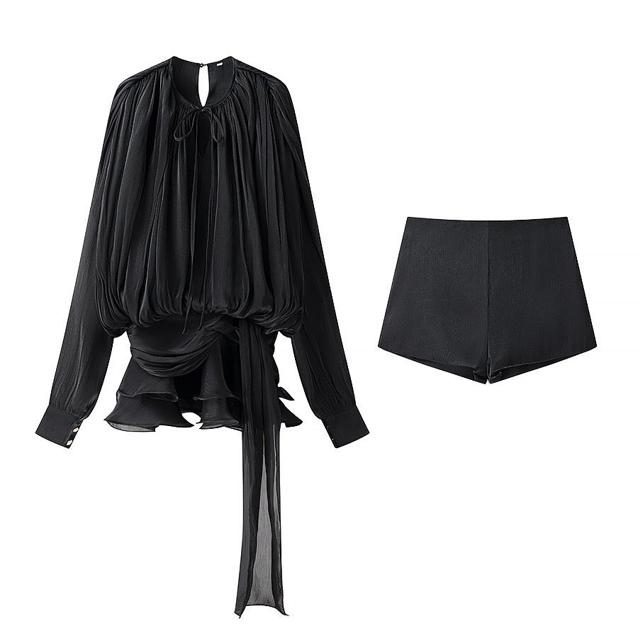 Ethereal Elegance Chiffon Two-Piece Set