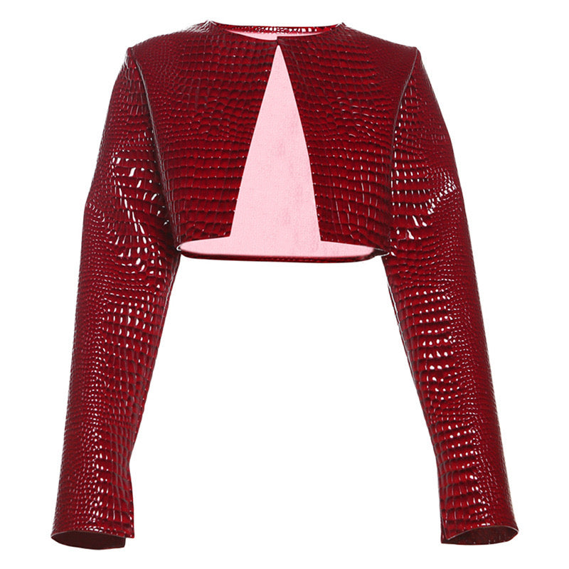 Snake Print Crop Jacket