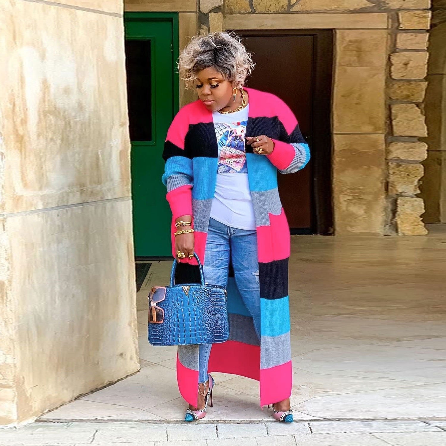 Full Body Striped Cardigan