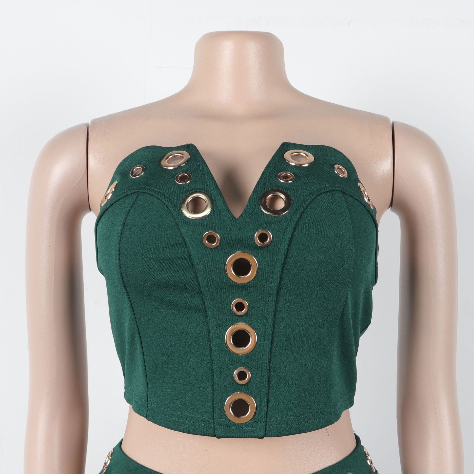 Vixen Vibe Eyelet Strapless Wide-Leg Jumpsuit