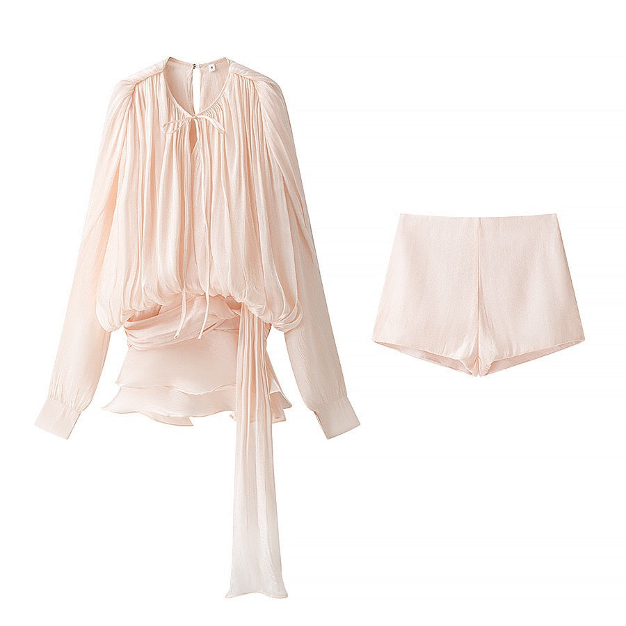 Ethereal Elegance Chiffon Two-Piece Set