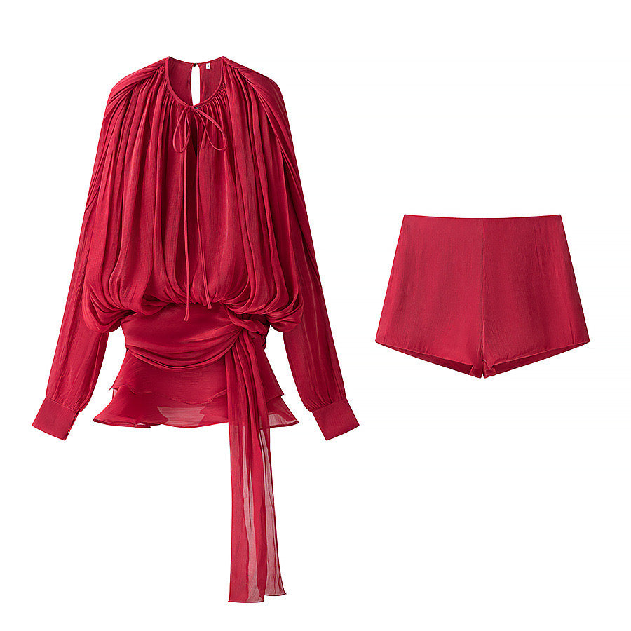 Ethereal Elegance Chiffon Two-Piece Set
