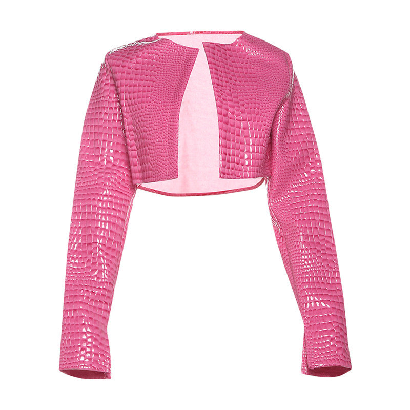 Snake Print Crop Jacket