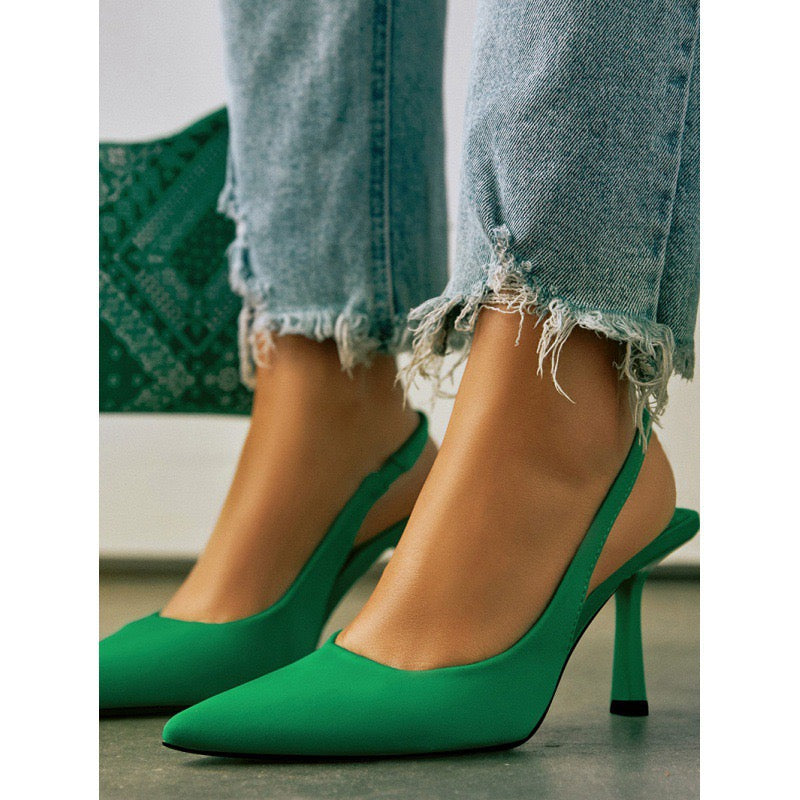 Sling Back  Kitten Heel Shoes