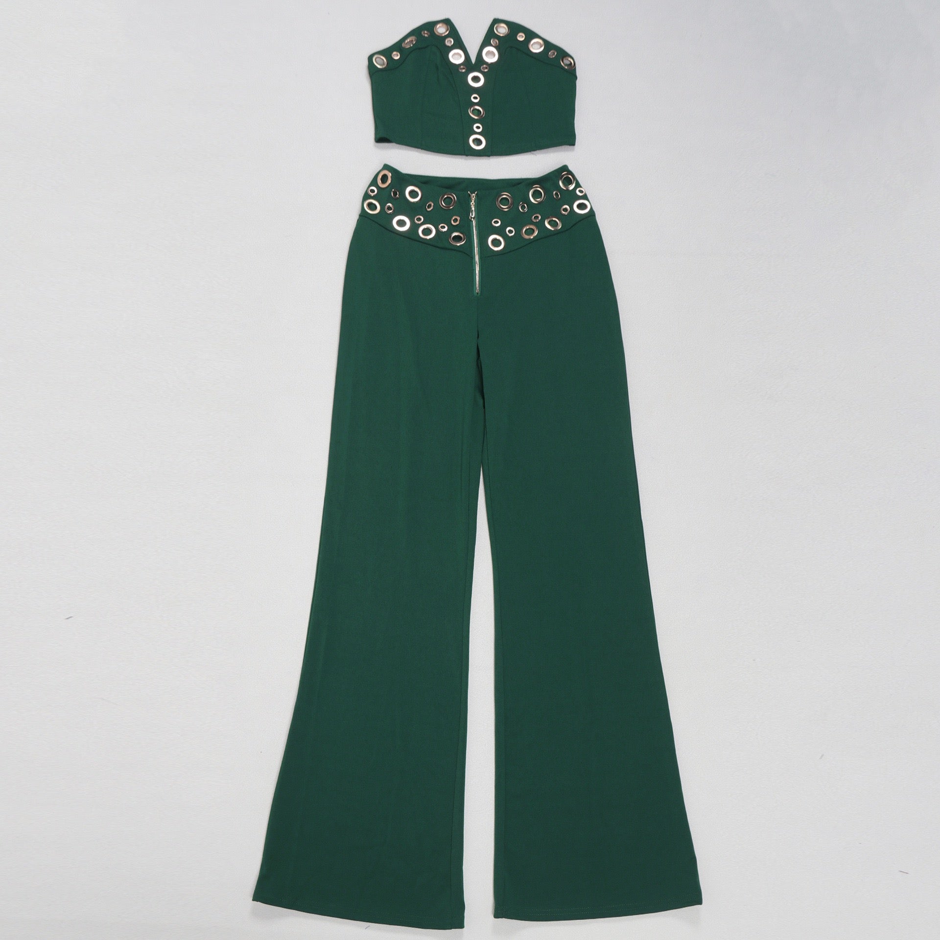 Vixen Vibe Eyelet Strapless Wide-Leg Jumpsuit