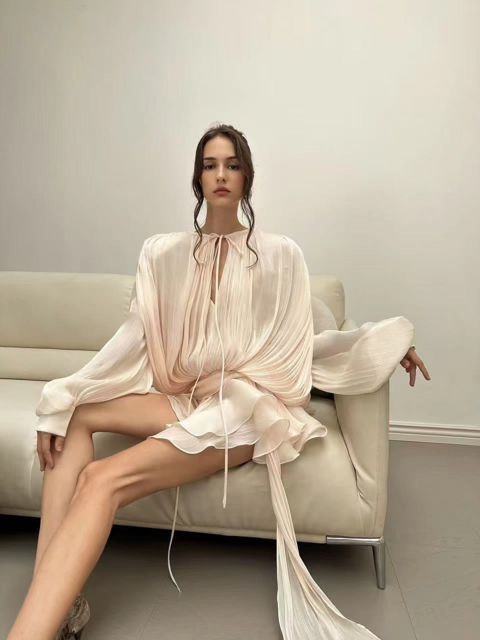Ethereal Elegance Chiffon Two-Piece Set