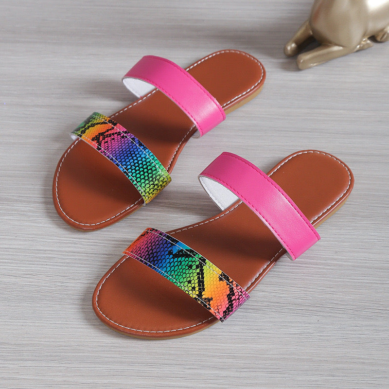 Color Snakeskin Sandal
