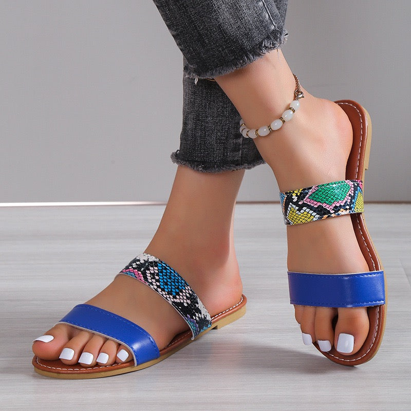 Color Snakeskin Sandal