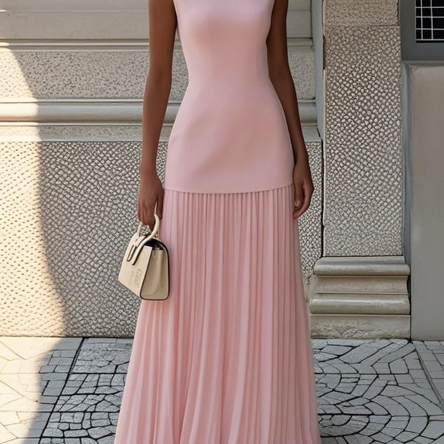 Grace Pleated Elegance Maxi Dress