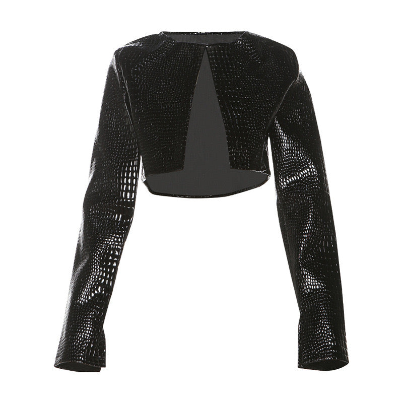 Snake Print Crop Jacket