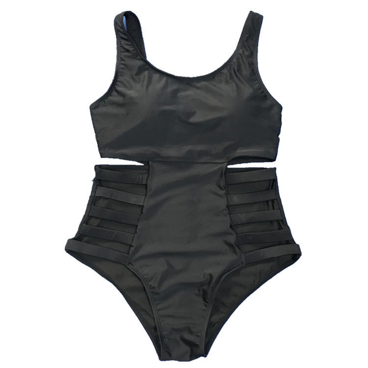 Strappy Plus Size High-Waisted Swimsuit