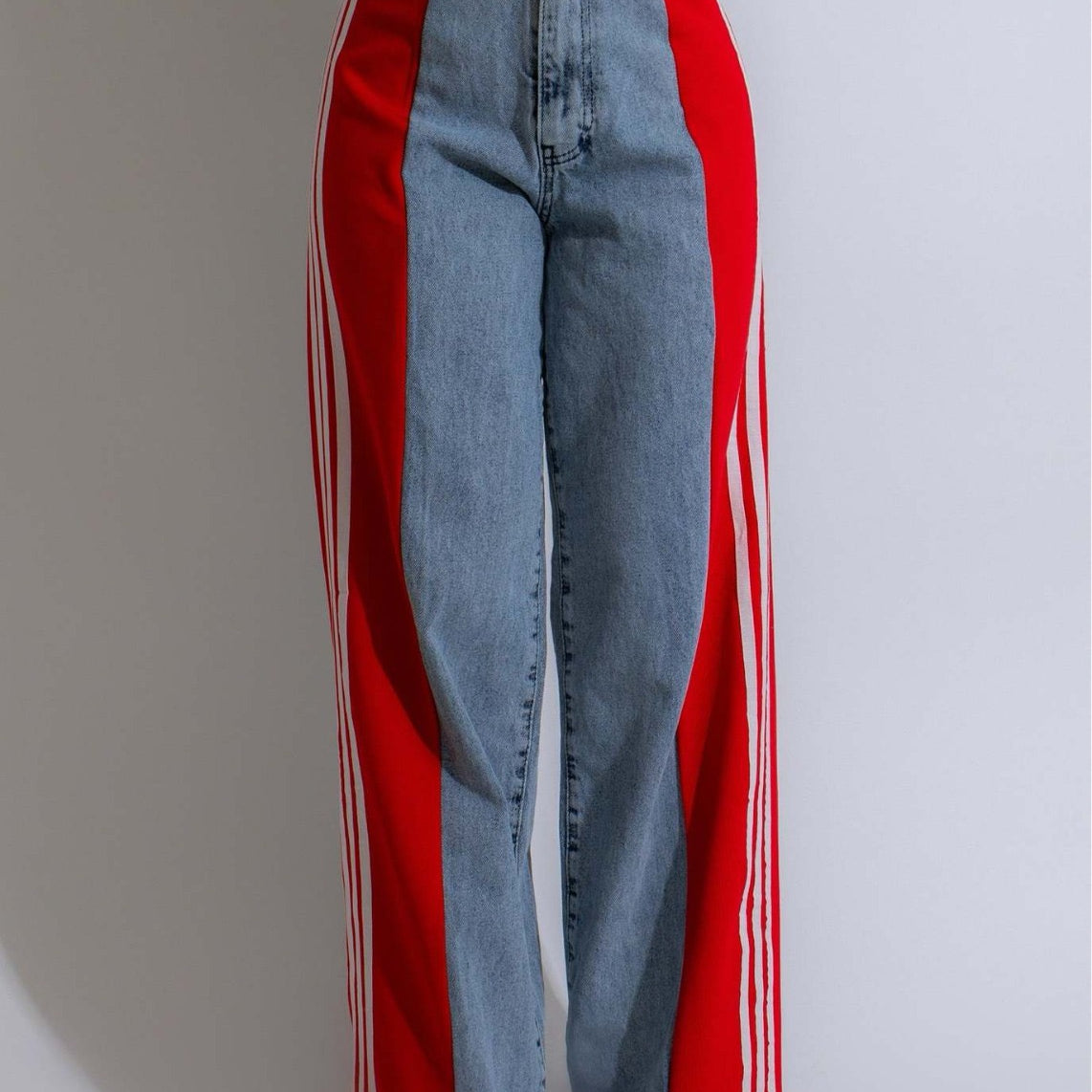 Color Block Wide Leg Jeans
