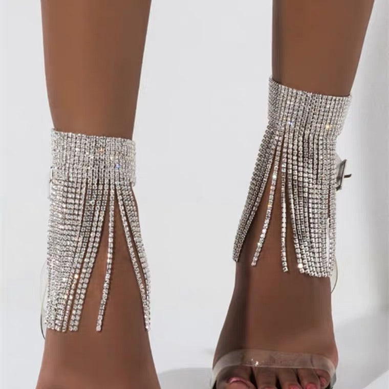 Crystal-Encrusted Ankle Cuffs