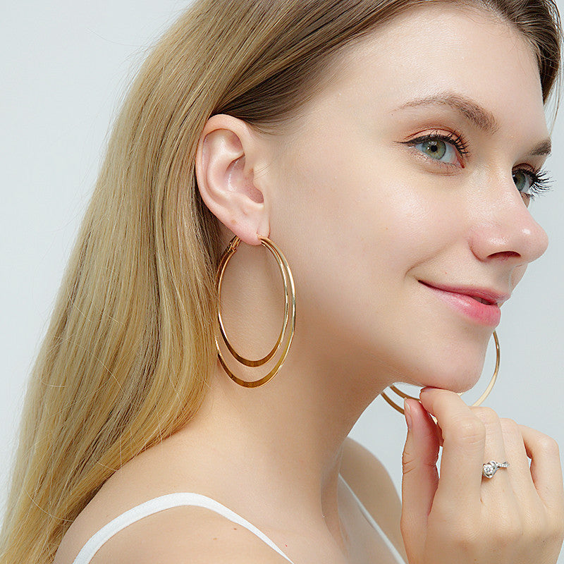 Over sized Double Ring Hoops
