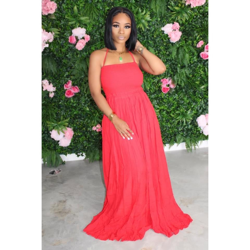 Sunset Breeze Backless Maxi Dress