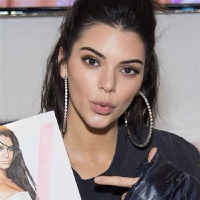 Over sized Diamond Hoops.