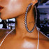 Over sized Diamond Hoops.