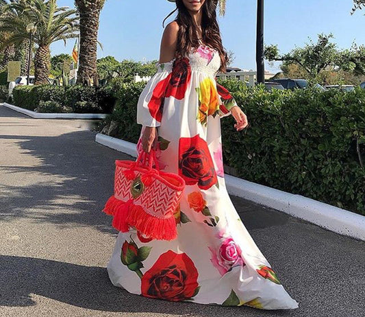 Floral Maxi Tube Dress