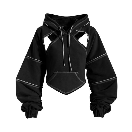 Edgy Chic Cut-Out Hoodie