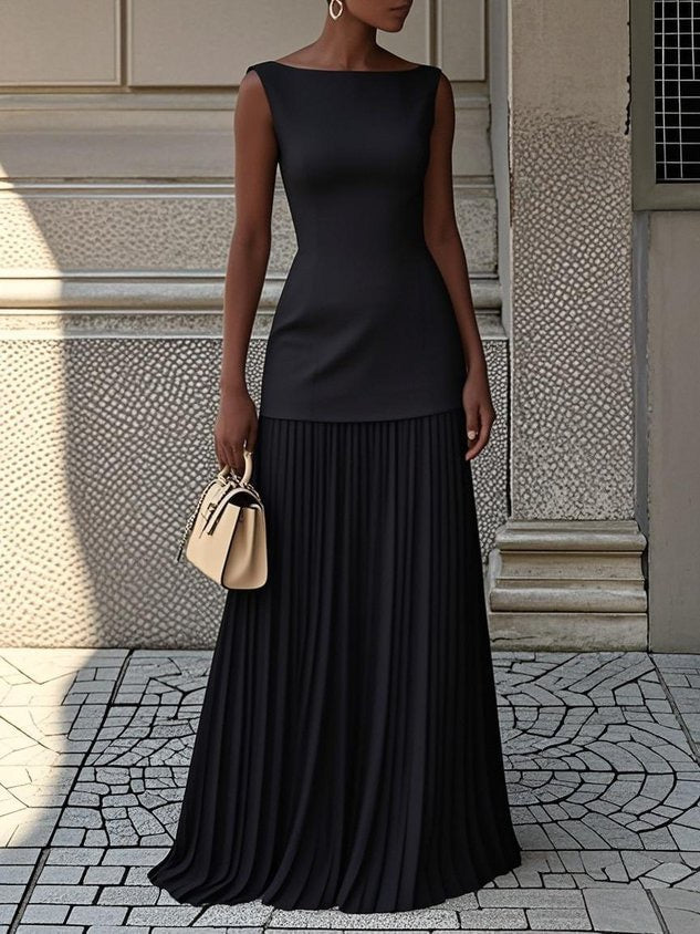 Grace Pleated Elegance Maxi Dress