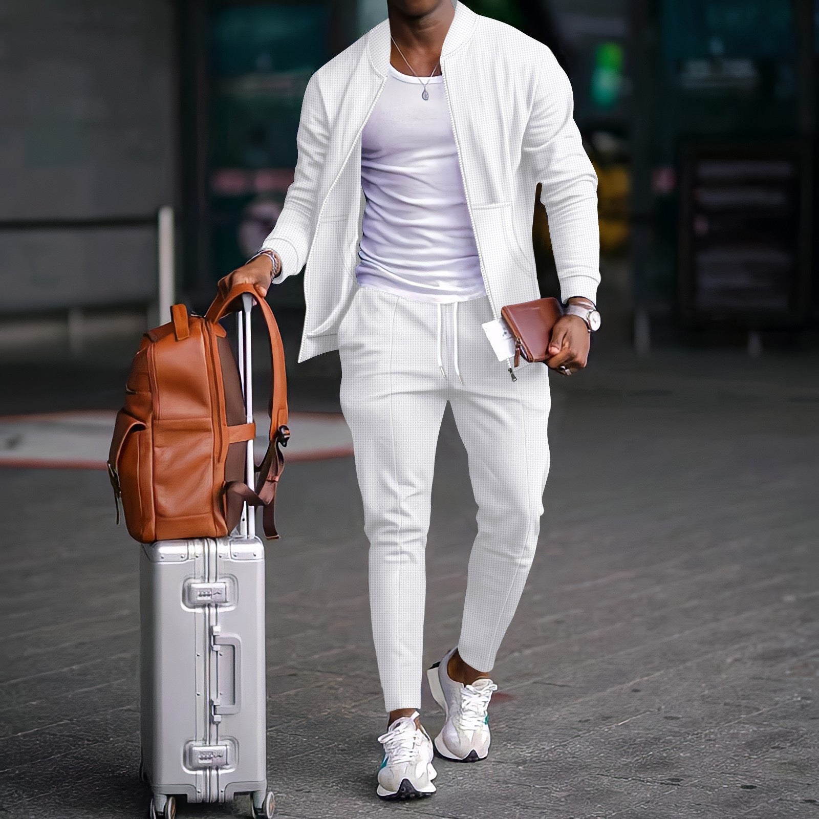 Men’s Casual Travel Set - Stylish Tracksuit with Jacket and Joggers