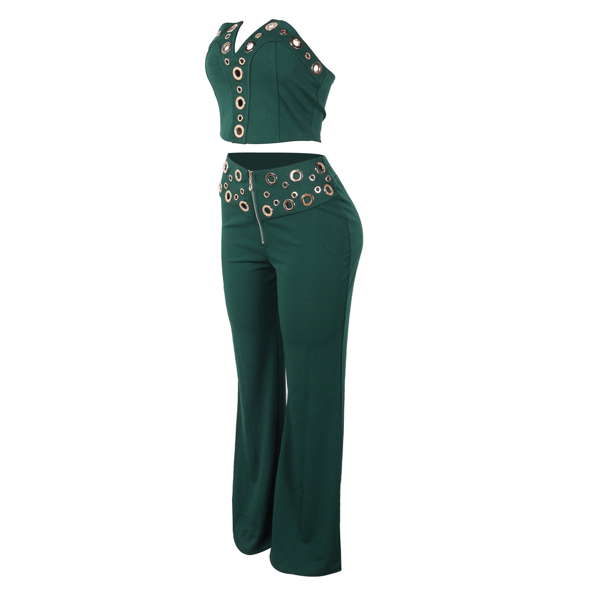 Vixen Vibe Eyelet Strapless Wide-Leg Jumpsuit