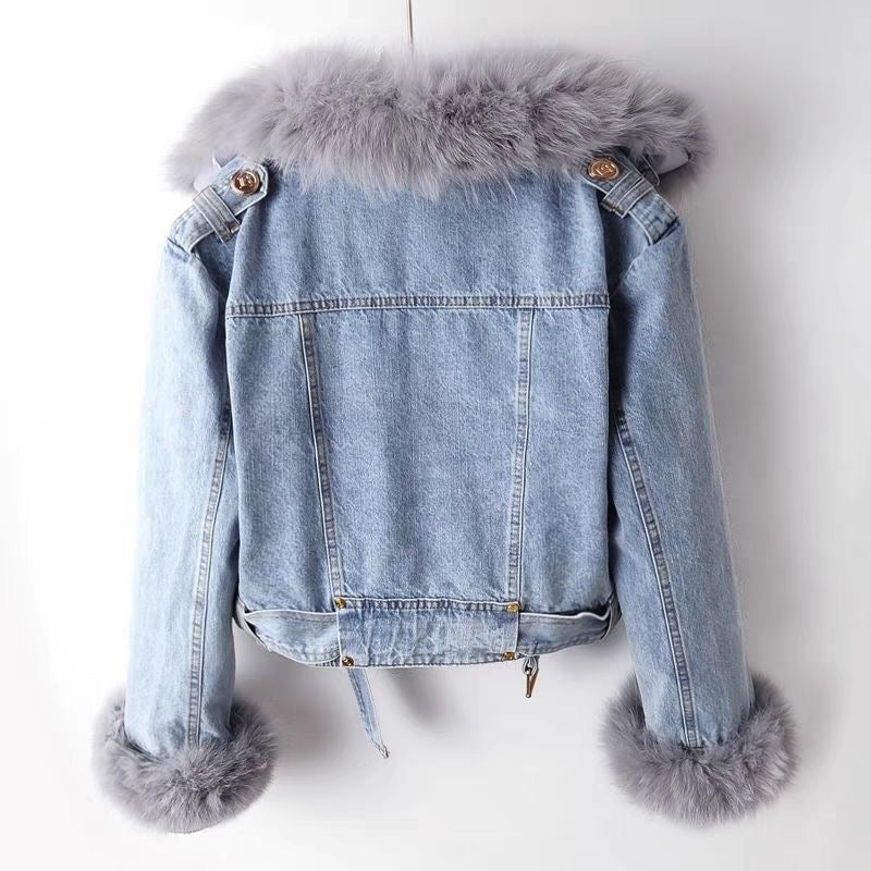 Retro Fur Jean Jacket