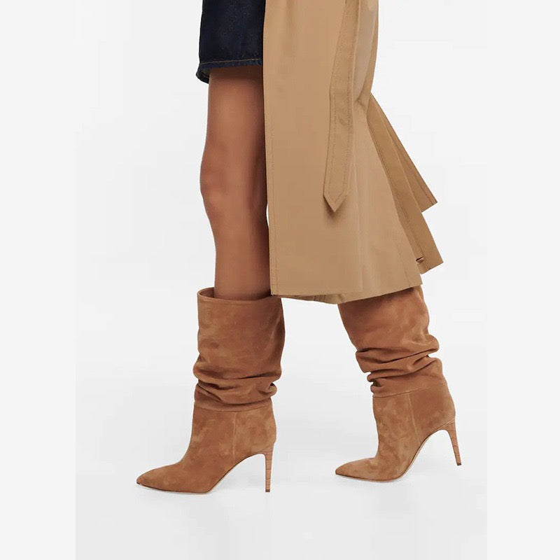 Slouch Style Half Calf Boots