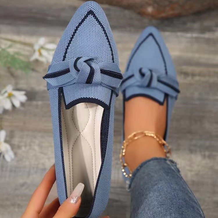 Bow Tie Pointed Toe Flats