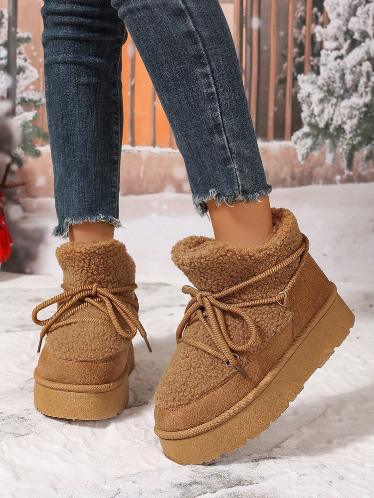 Cozy Sherpa-Lined Platform Winter Boots