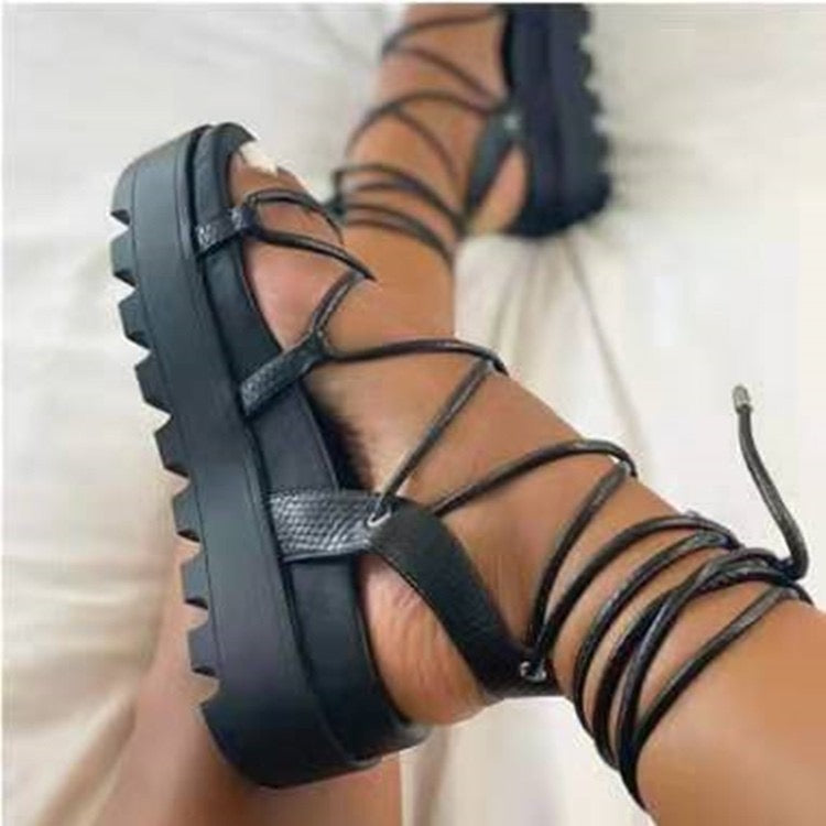 Athena’s Embrace Strappy Calf Sandals