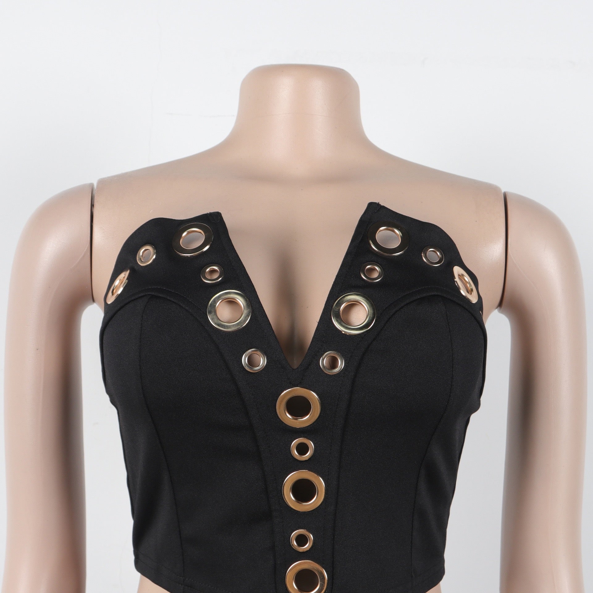 Vixen Vibe Eyelet Strapless Wide-Leg Jumpsuit