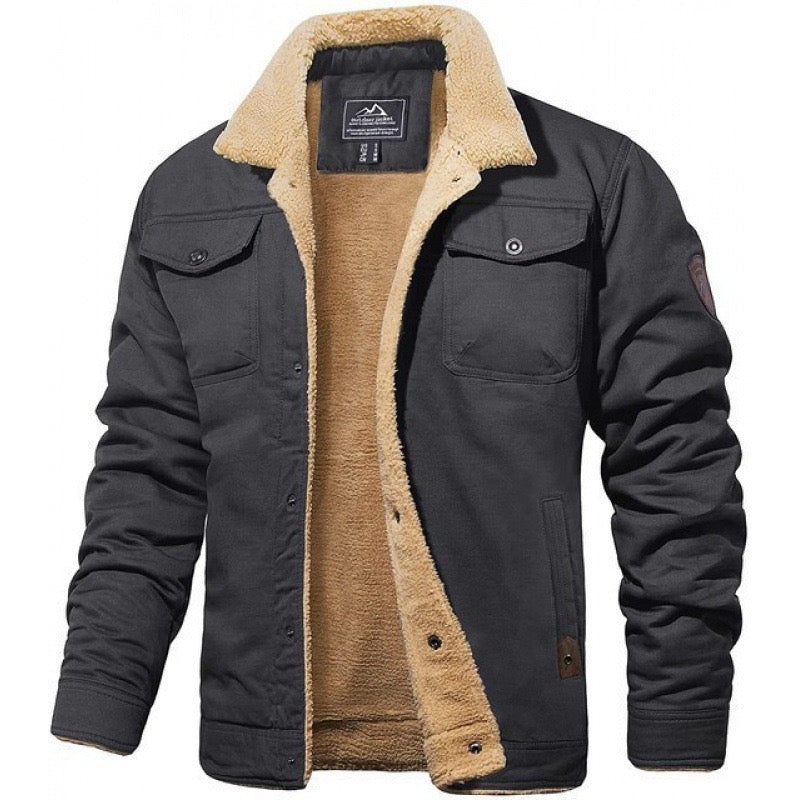 Men’s Sherpa-Lined Winter Coat - Classic Warmth and Style