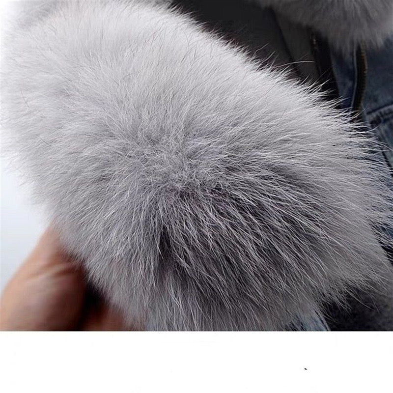 Retro Fur Jean Jacket