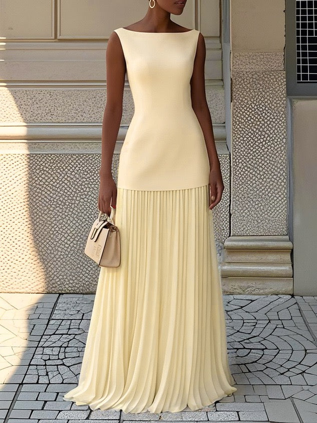 Grace Pleated Elegance Maxi Dress