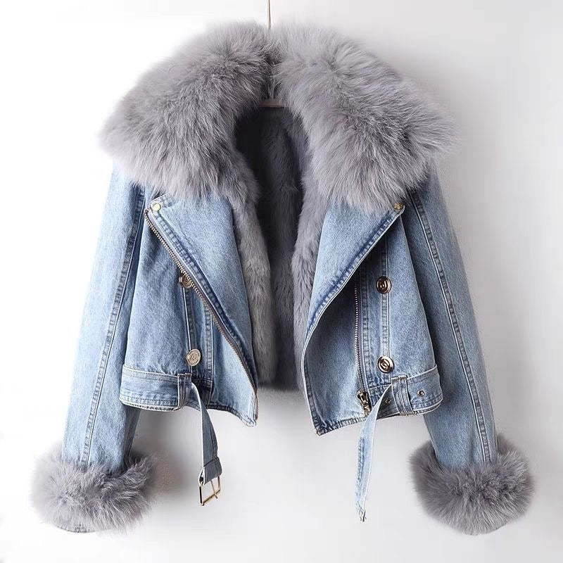 Retro Fur Jean Jacket