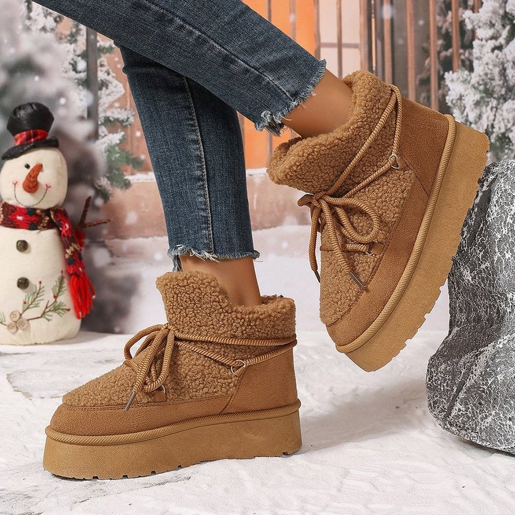 Cozy Sherpa-Lined Platform Winter Boots