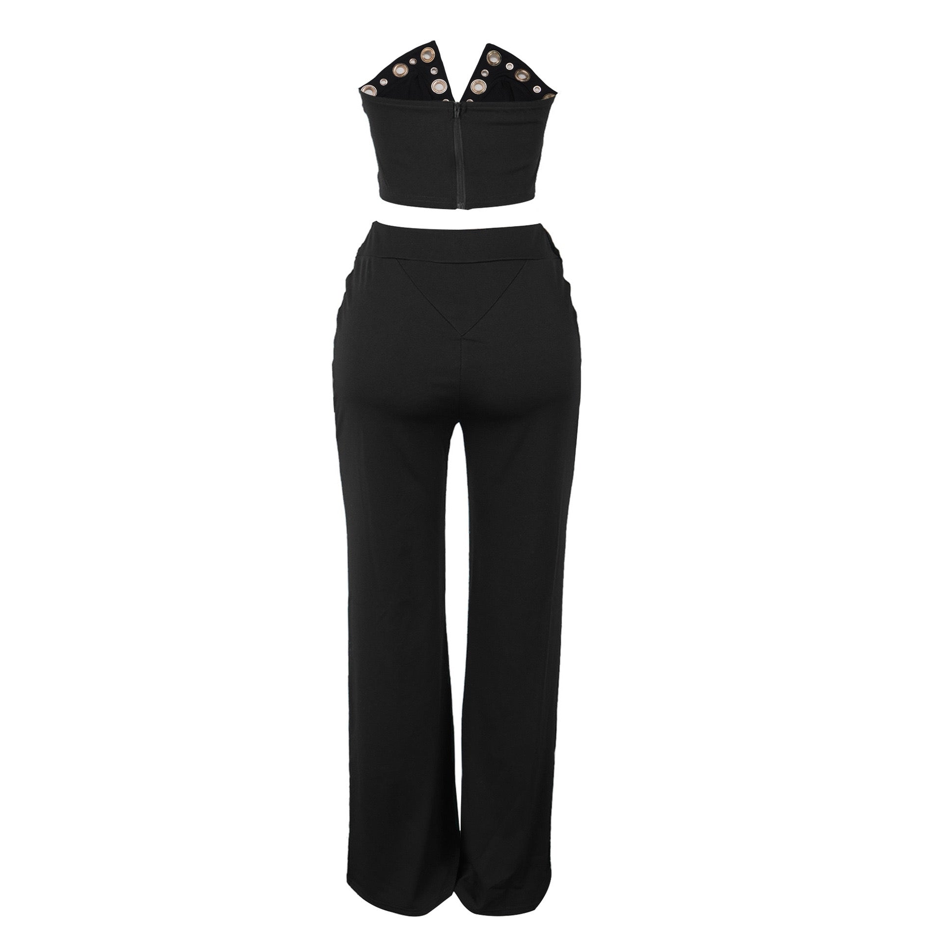 Vixen Vibe Eyelet Strapless Wide-Leg Jumpsuit