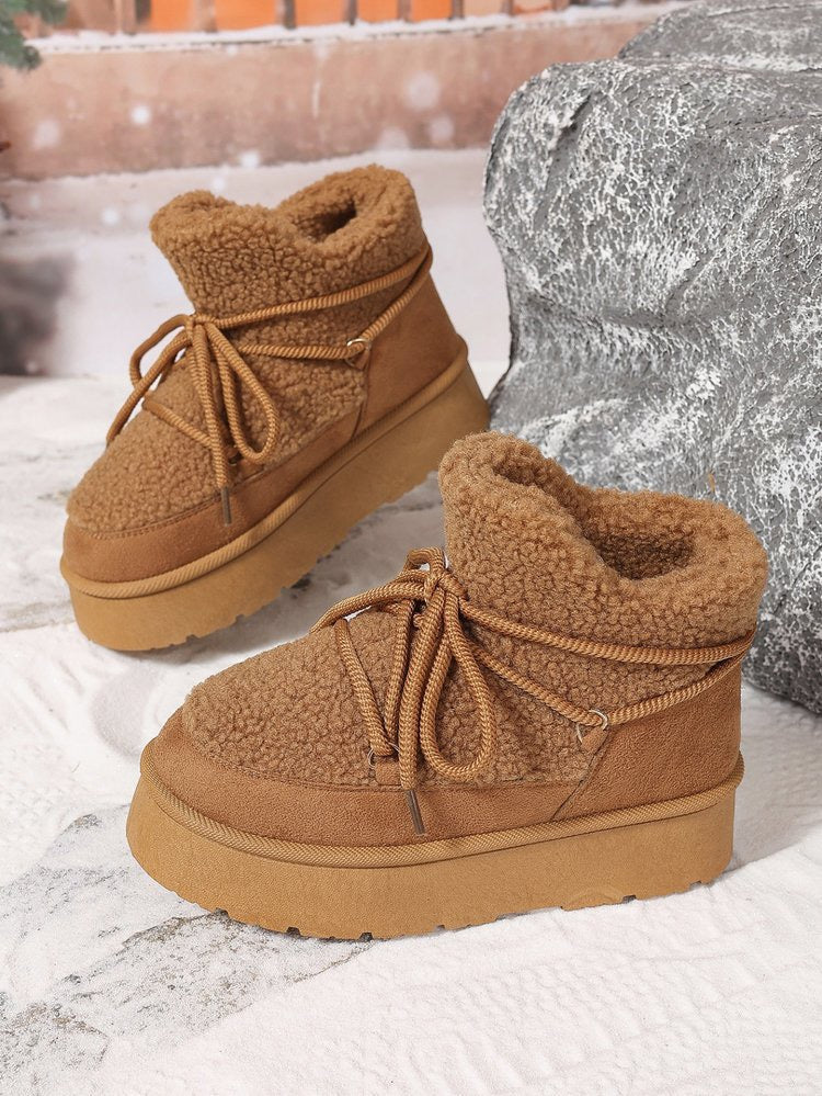 Cozy Sherpa-Lined Platform Winter Boots