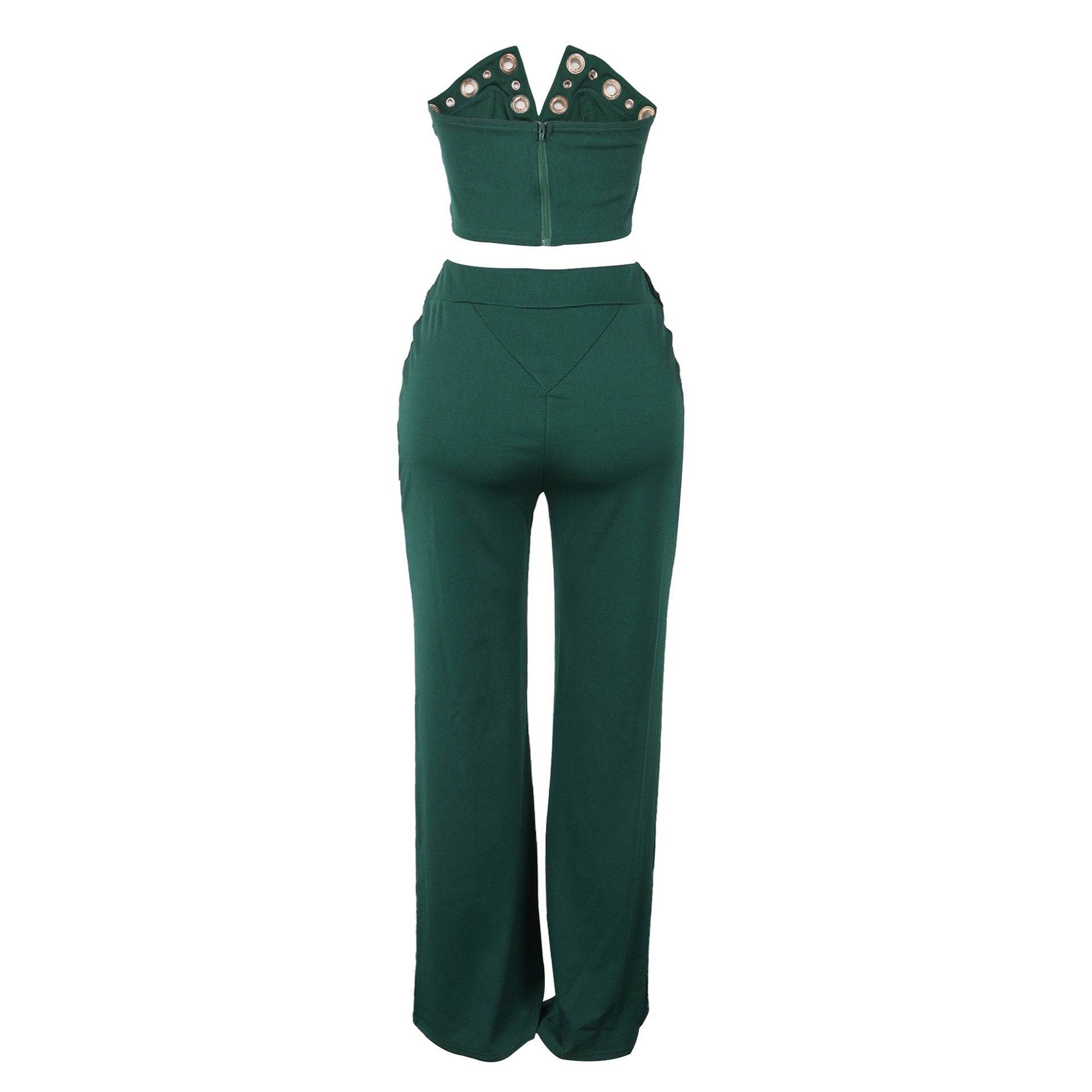 Vixen Vibe Eyelet Strapless Wide-Leg Jumpsuit