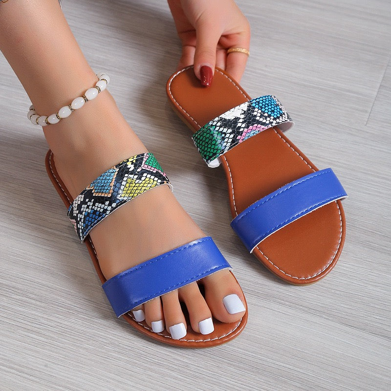 Color Snakeskin Sandal