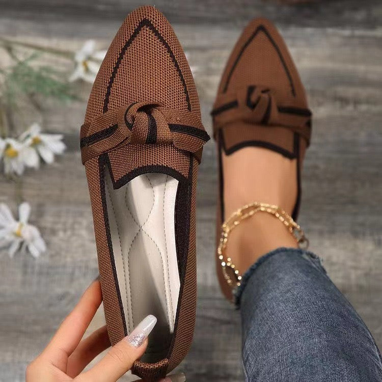 Bow Tie Pointed Toe Flats