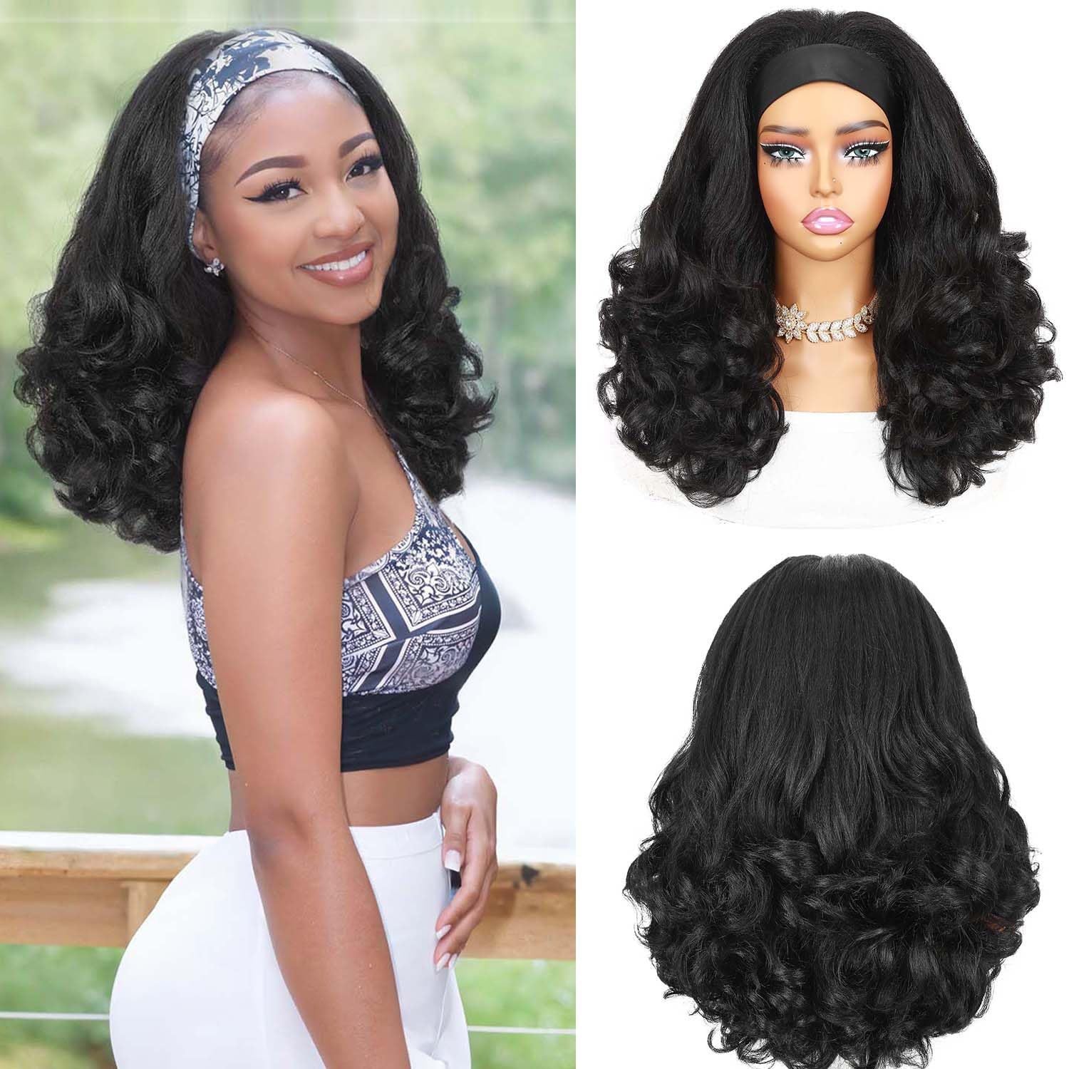 Halo District™ Luxe Volume Headband Wig – Natural Curl