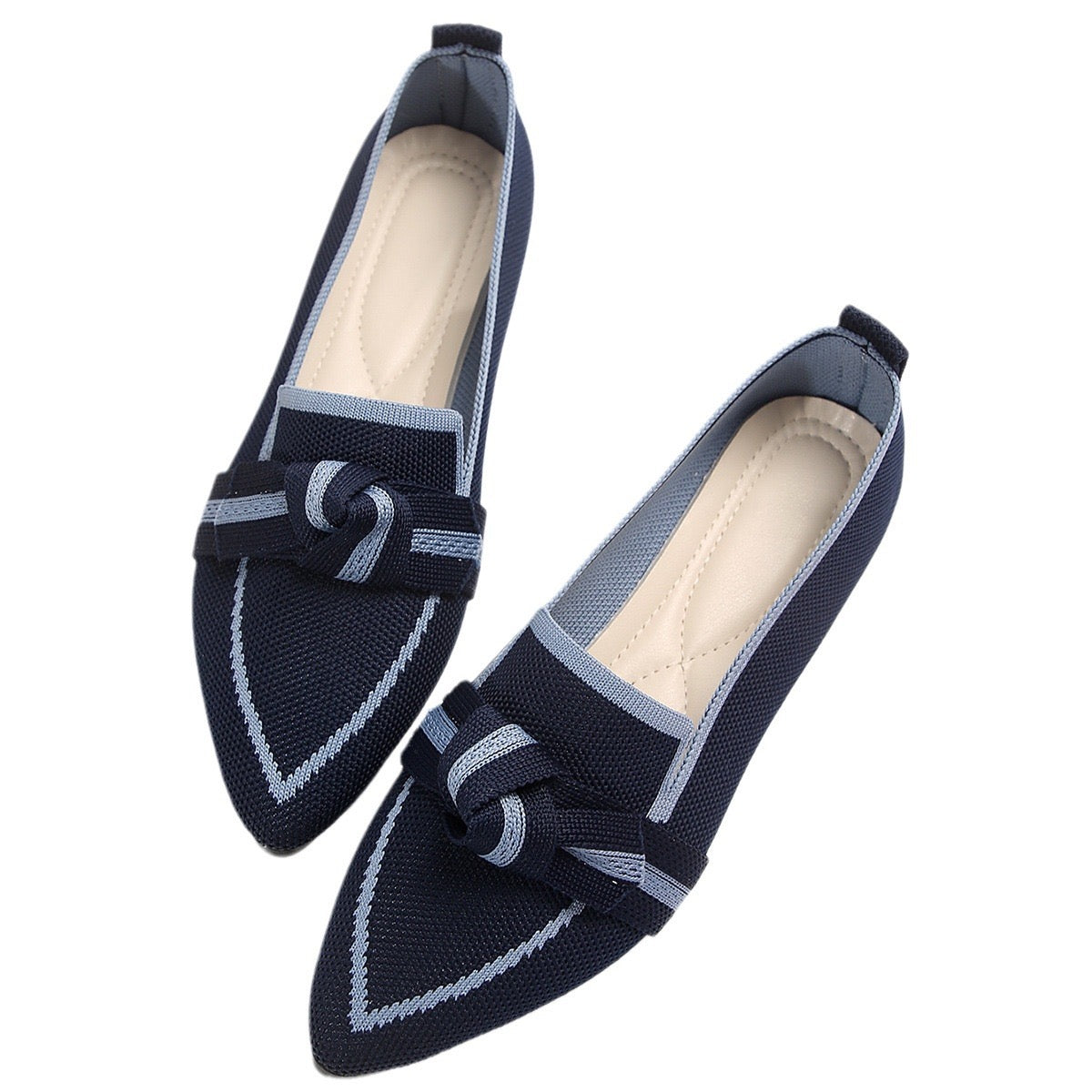 Bow Tie Pointed Toe Flats