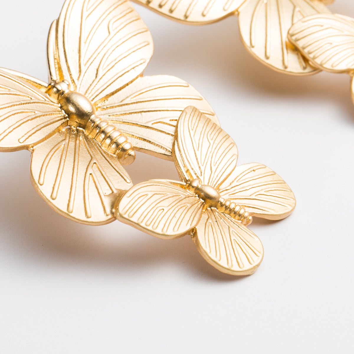 Golden Butterfly Wing Earrings