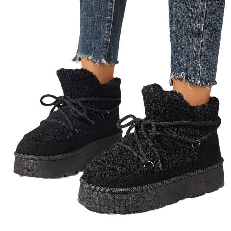 Cozy Sherpa-Lined Platform Winter Boots