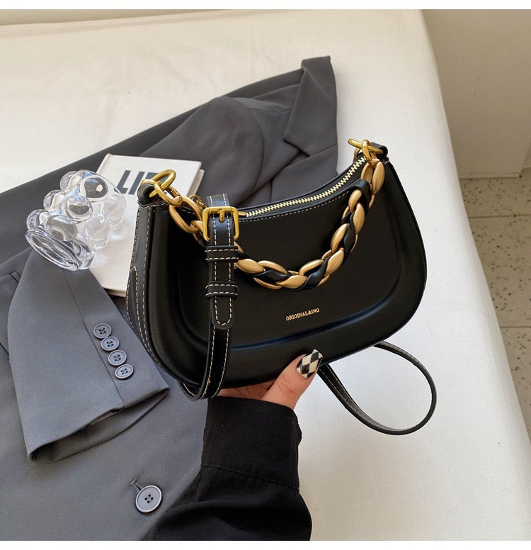 Chain Link Woven Handbag
