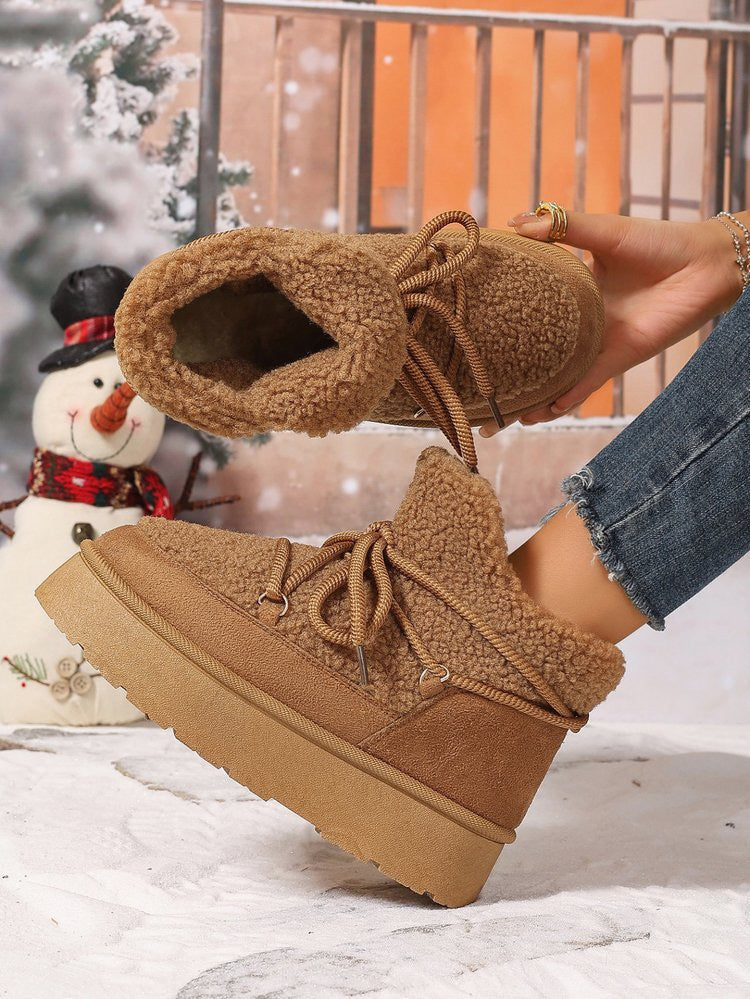 Cozy Sherpa-Lined Platform Winter Boots