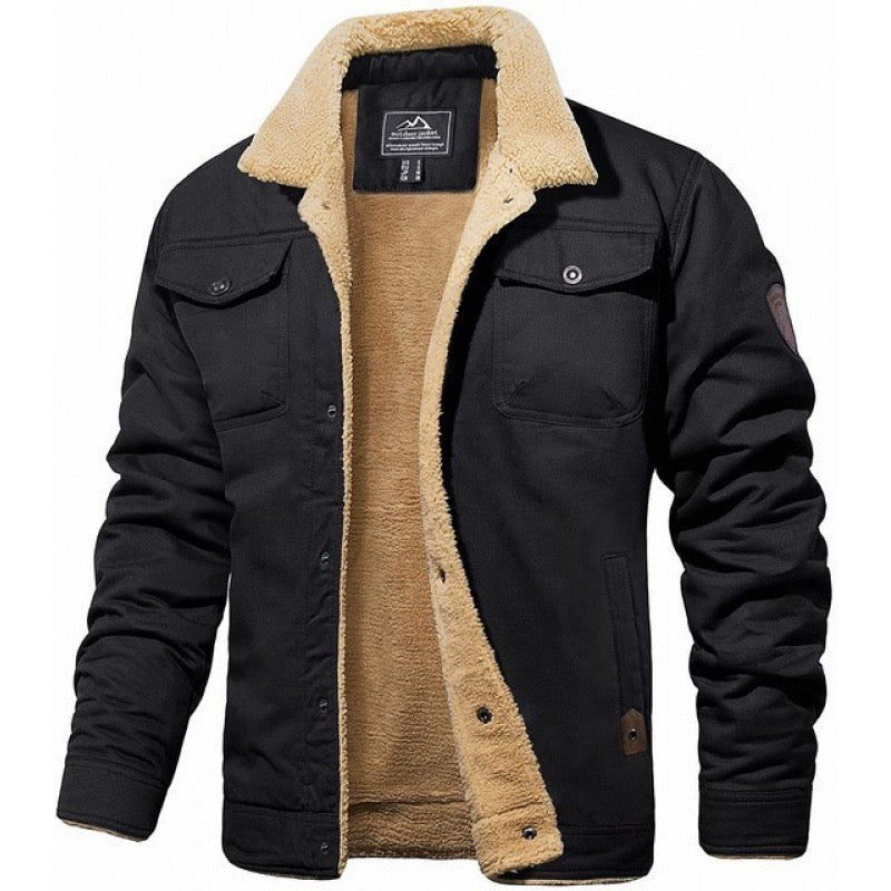 Men’s Sherpa-Lined Winter Coat - Classic Warmth and Style