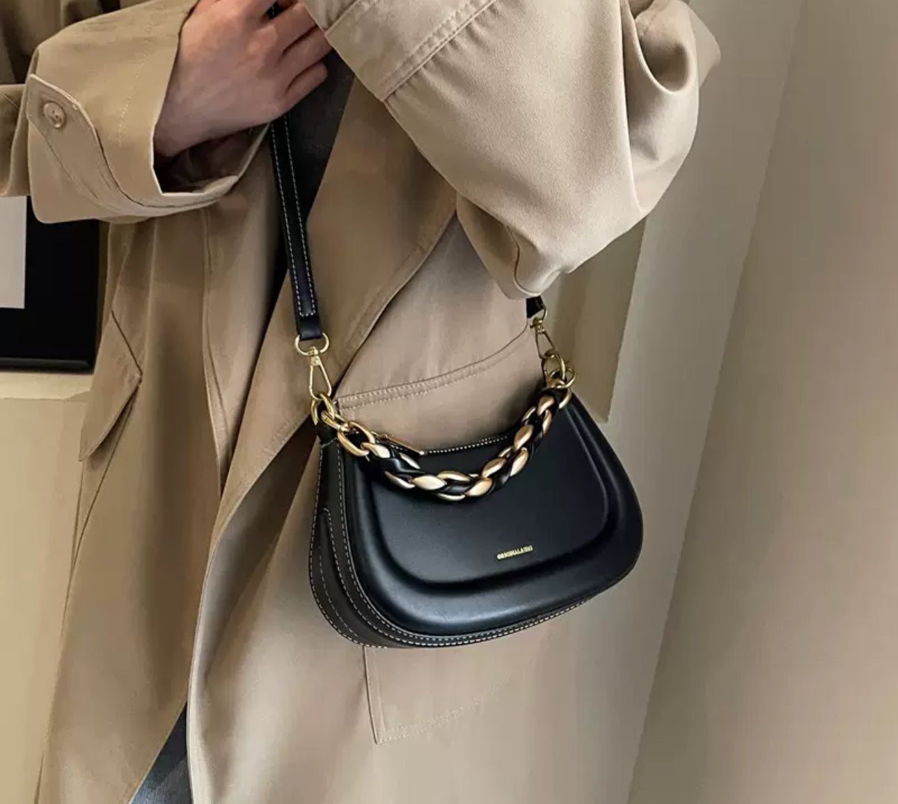 Chain Link Woven Handbag